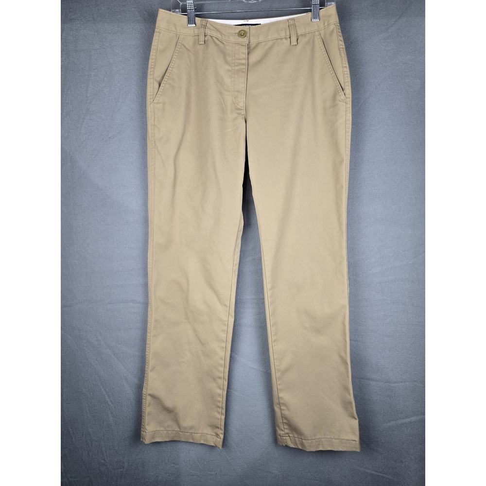Lands End Workwear Pants Womens 6 Tan‎ Khaki Straight Leg Chino Classic Workwear